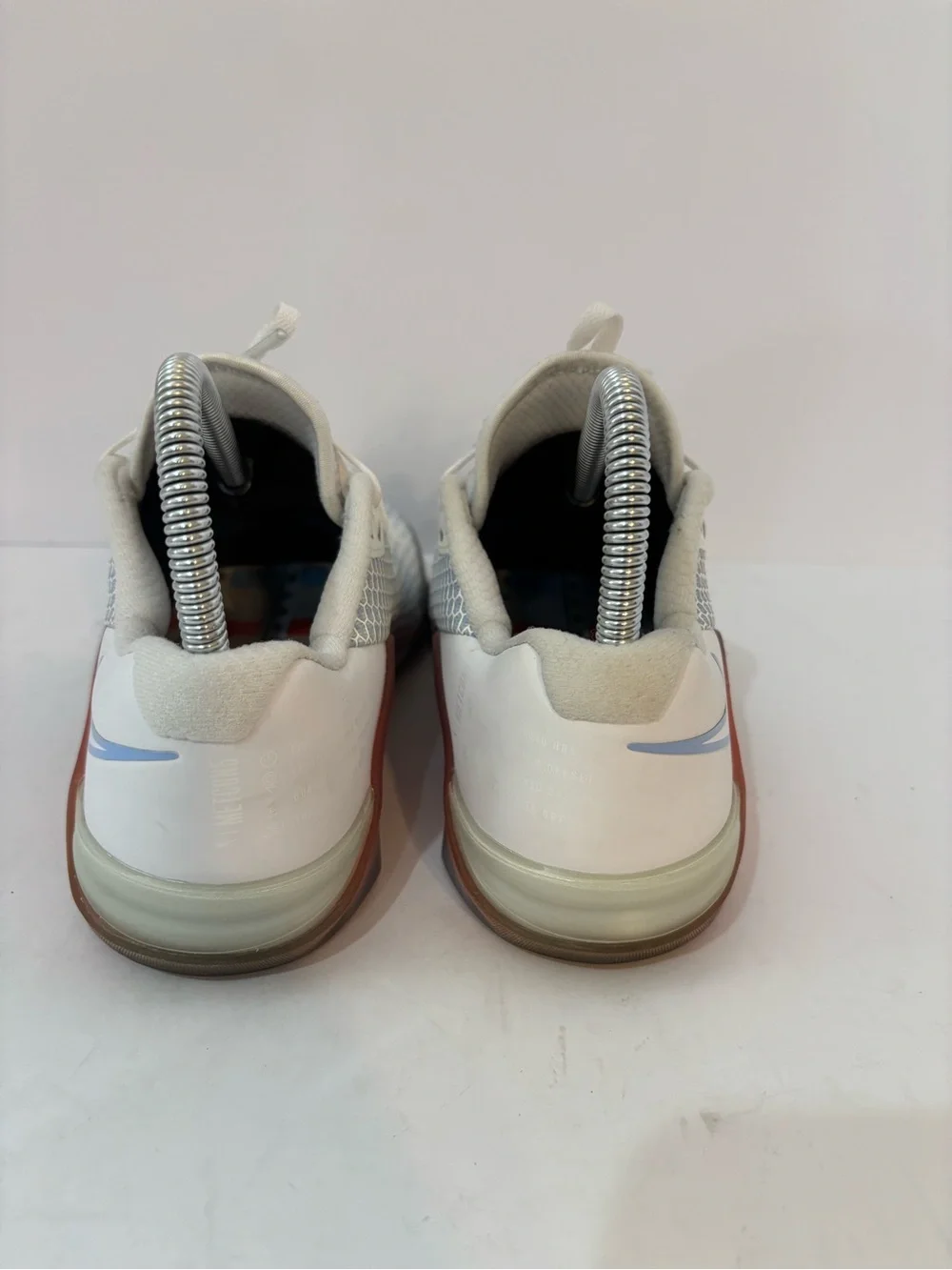 Nike White Mesh Training Shoes with Blue and Orange Accents size 7